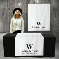 Custom Elegant Business Table Runner Banner White