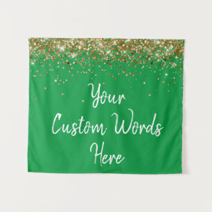 Tenture Custom Kelly Green Gold Anniversaire de fête Photo