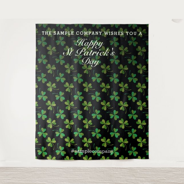 Tenture Custom St Patrick's Day Selfie Shamrocks de fond (Devant)