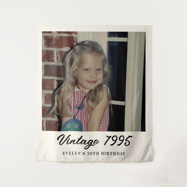 Tenture Custom Vintage Photo Birthday Party (Devant)