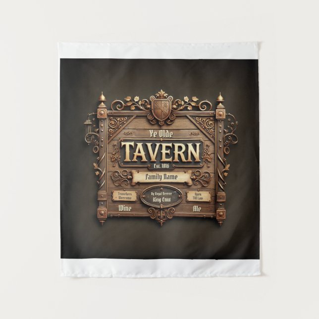 Tenture Customisable Medieval Tavern Wall Tapestry (Devant)