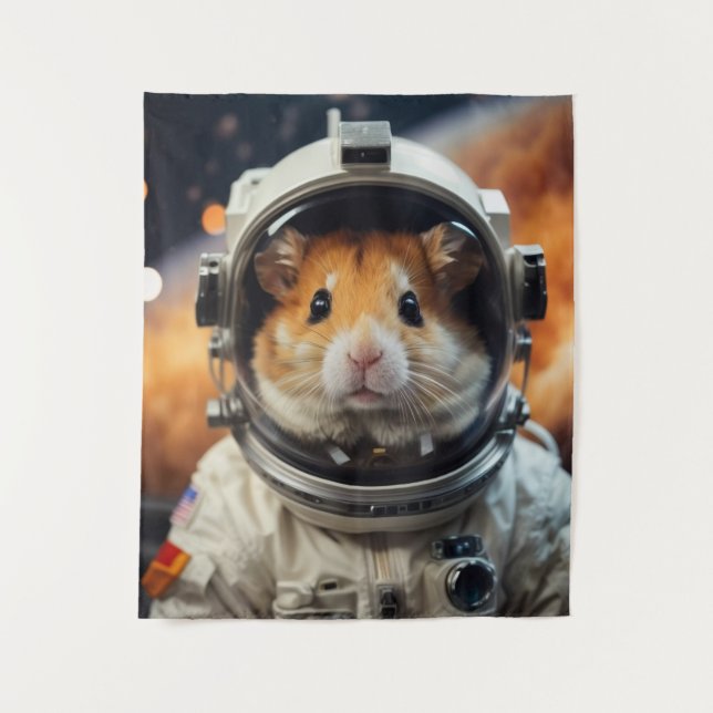 Tenture Cute astronaute spatiale Hamster (Devant)