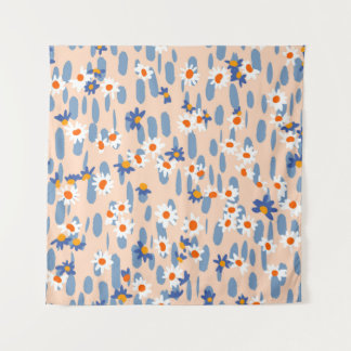 Tenture Cute botanical seamless pattern. Small daisies sca