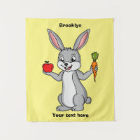 Cute bunny rabbit with vegetables