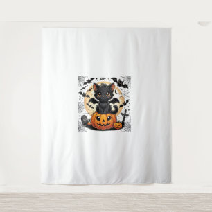 Tenture Cute Chat Noir Avec Ailes De Chat Citrouille Femme