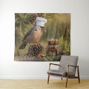Tenture Cute Cuisine Chef Nutcracker Bird