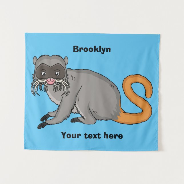 Tenture Cute Emperor Tamarin illustration (Devant (Horizontal))