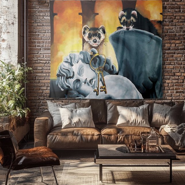 Tenture Cute Ferret Keys Cherub (Créateur téléchargé)