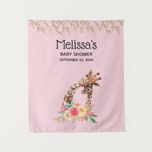 Tenture Cute Giraffe Aquarelle Maman & Babe Baby shower