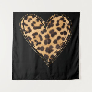 Tenture Cute Heart Valentines Leopard Motif