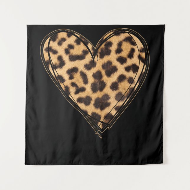 Tenture Cute Heart Valentines Leopard Motif (Devant)