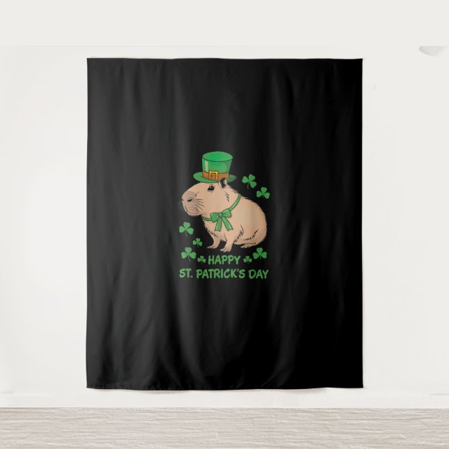 Tenture Cute Irish Capybara Leprechaun Bonne St Patrick (Devant)