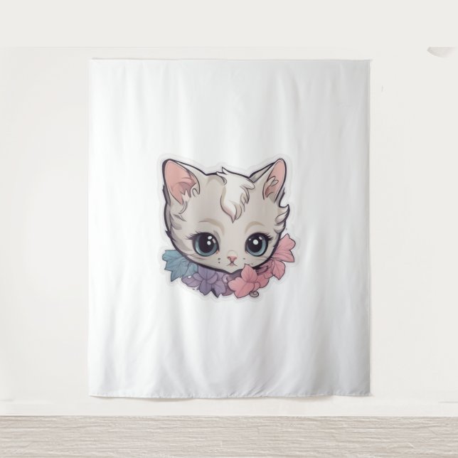 Tenture Cute Kawaii Kitten 1 (Devant)