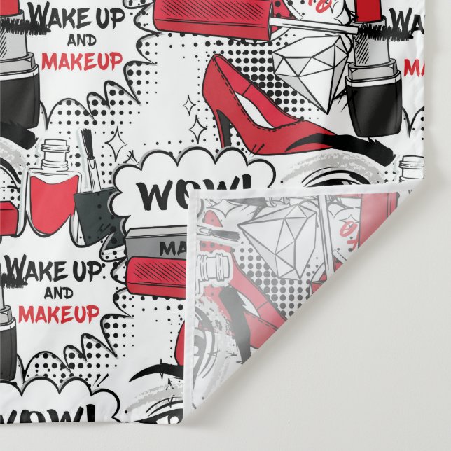 Tenture Cute Maquillage Girl - kawaii Beauté et Glam Mode (Détail)