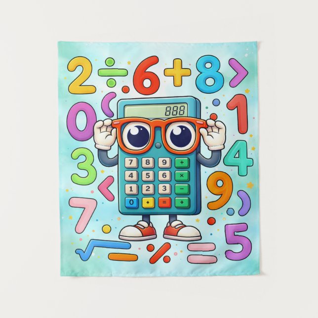 Tenture Cute Maths Calculator Numbers Poster for Kids (Devant)
