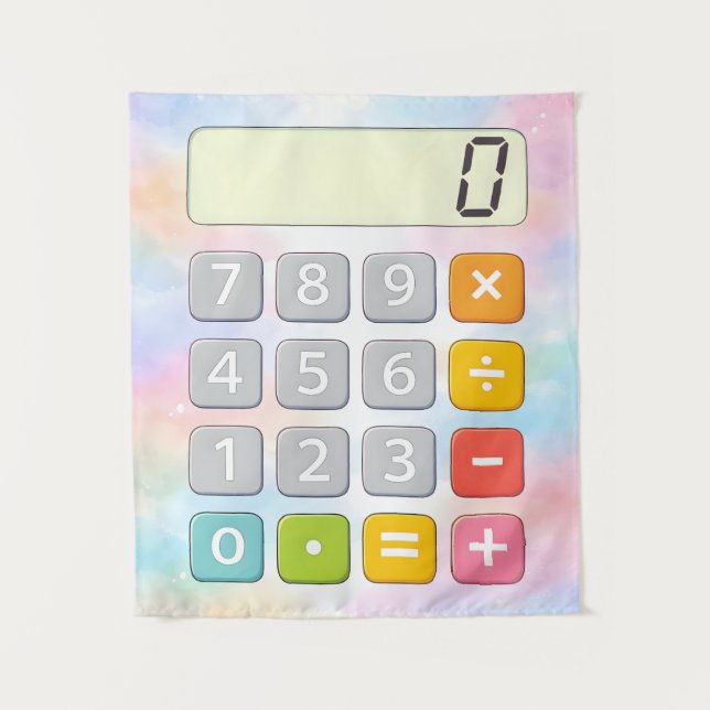 Tenture Cute Maths Calculator Poster for Kids (Devant)