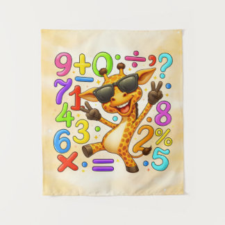 Tenture Cute Maths Giraffe Numbers Poster for Kids