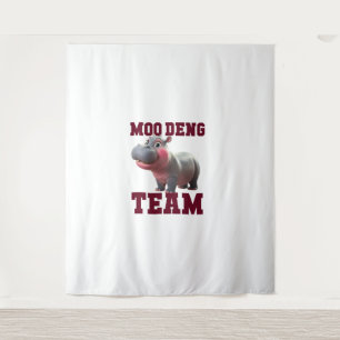 Tenture Cute MOO DENG TEAM Baby Hippo Squad Girls Besties