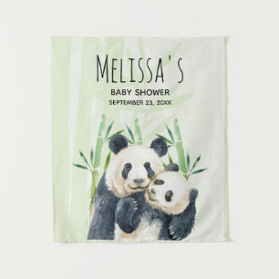 Tenture Cute Panda Ours Cuddin Baby shower d'aquarelle