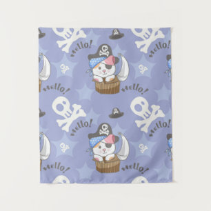 Tenture Cute Pirate Kitten Motif