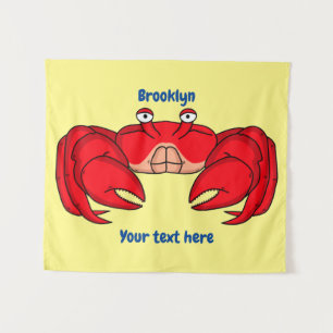 Tenture Cute red crab cartoon