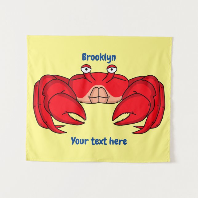 Tenture Cute red crab cartoon (Devant (Horizontal))