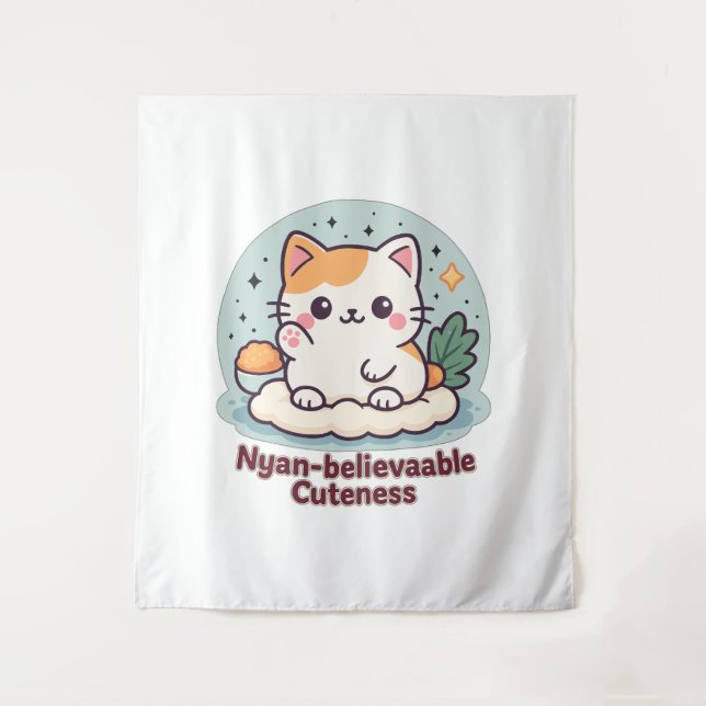 Tenture Cutesse Nyan crédible - Cute Kawaii Cat (Devant)