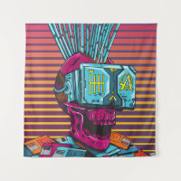 Cyber Skull Virtual Reality Cyberpunk disquette