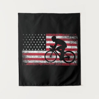 Tenture Cycliste Cycliste Bicycle Américain Drapeau 4 juil