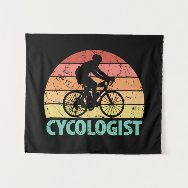 Tenture Cycologiste Funny Cycling (Devant (Horizontal))