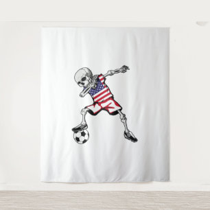 Tenture Dabbing Skeleton Soccer Halloween États-Unis