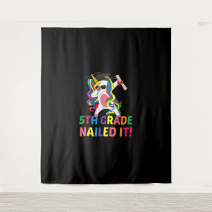 Tenture Dabbing Unicorn 5e Grade Tshirt filles garçons Gra