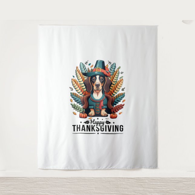 Tenture Dachshund Chien Weiner Turquie Costume Thanksgivin (Devant)