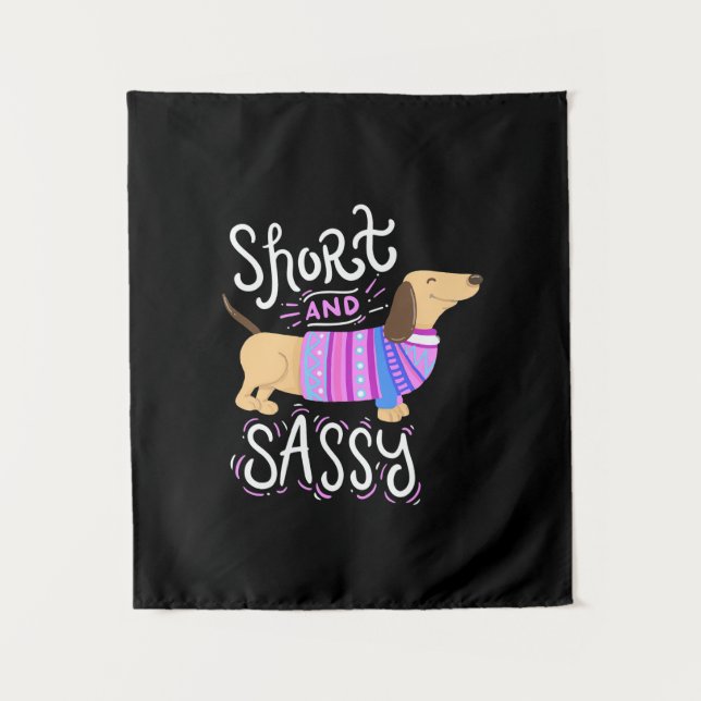Tenture Dachshund Court Et Sassy (Devant)