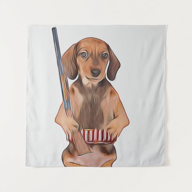 Tenture Dachshund Life est meilleur avec Weiner Xmas Poste (Devant)