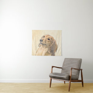 Tenture Dachshund (Longhaerien) Peinture - Art Chien origi