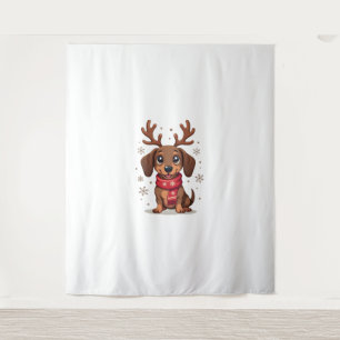 Tenture Dachshund Winter Joy