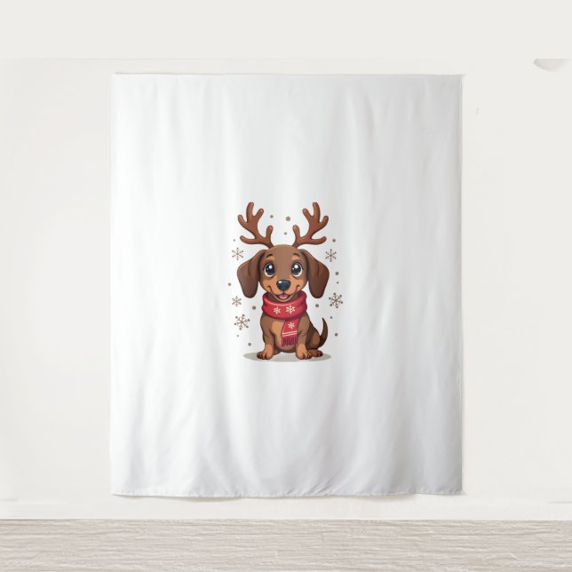 Tenture Dachshund Winter Joy (Devant)
