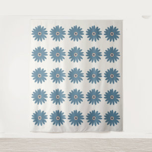 Tenture Daisy Bleue Et Crème
