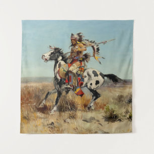 Tenture "Dakota Chief" Art occidental de Charles M Russell