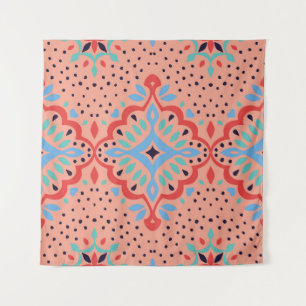 Tenture Damas orientales, motif de poterie Talavera.