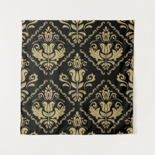 Tenture Damask Black Gold : Classic Ornament.