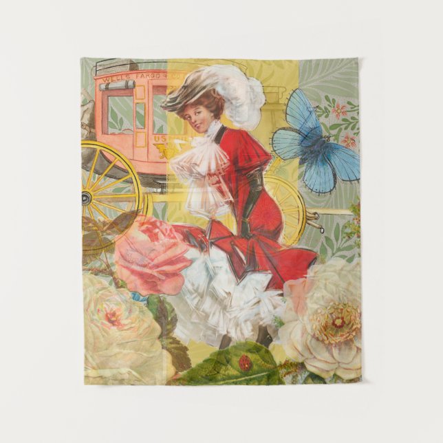 Tenture Dame victorienne femme élégante riche illustration (Devant)