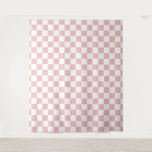 Tenture Damier Rose Bébé