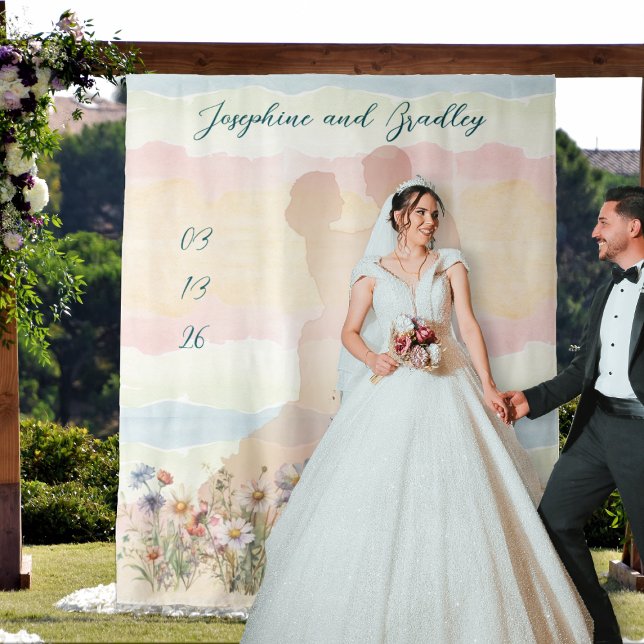 Tenture Dancing Couple Personalized Wedding Backdrop (Créateur téléchargé)