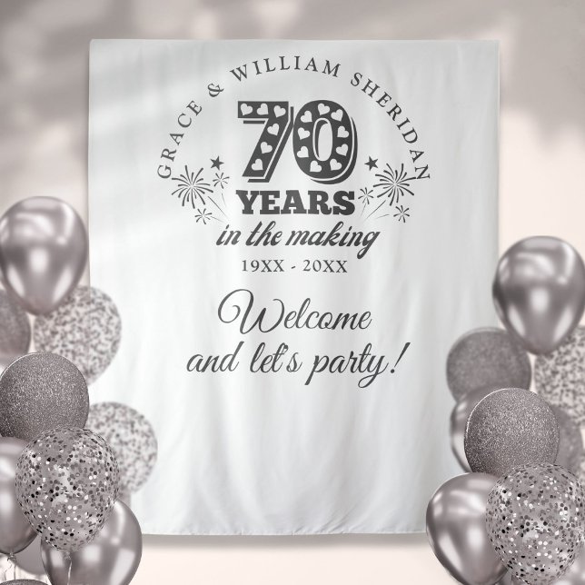 Tenture Dans le cadre du 70e anniversaire de la fondation (In The Making 70th Anniversary Photo Backdrop)