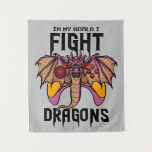 Tenture Dans Mon Monde, Je Lutte Contre Les Dragons