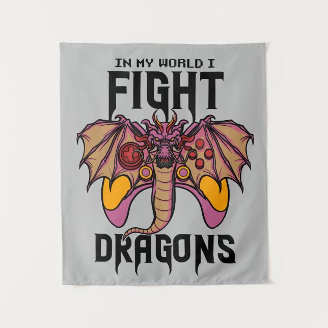 Tenture Dans Mon Monde, Je Lutte Contre Les Dragons (Devant)