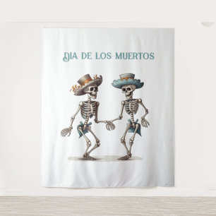 Tenture Danse Éternelle Dia de los Muertos Calaveras
