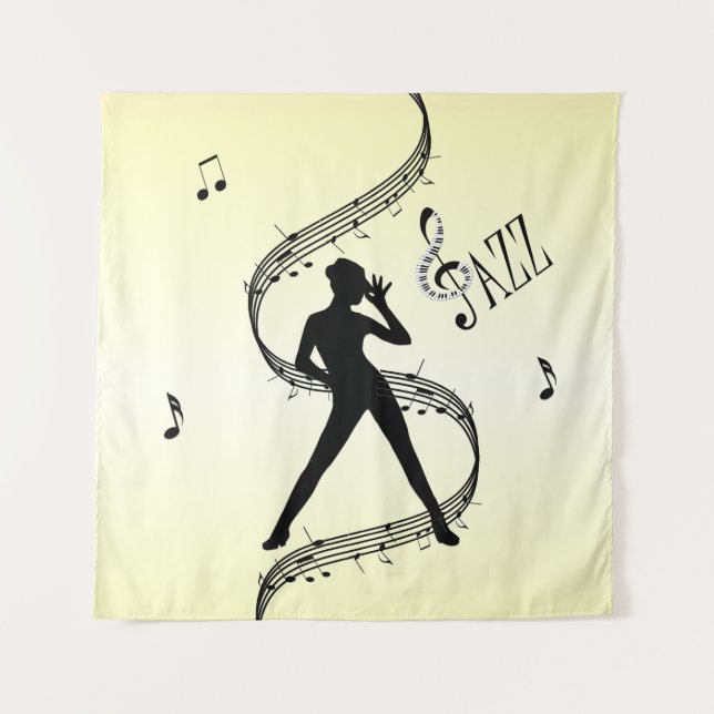 Tenture Danse Jazz Musique Jaune   (Devant)